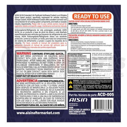 ACD-005 by AISIN - OE Formulated Engine Coolant / Antifreeze