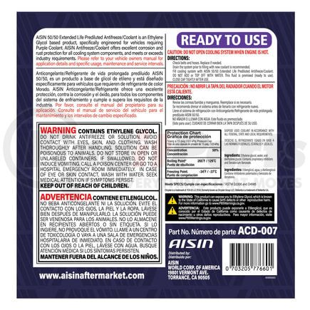 ACD-007 by AISIN - OE Formulated Engine Coolant / Antifreeze