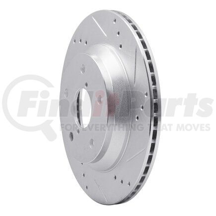 631-13046R by DYNAMIC FRICTION COMPANY - Brake Rotor - Drilled and Slotted - Silver