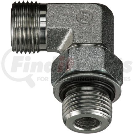 Gates G60810-1010 Hydraulic Coupling / Adapter Male Flat-Face O-Ring to Male O-Ring Boss - 90 (SAE to SAE)