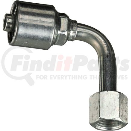 Gates G25181-1012X Hydraulic Coupling / Adapter Female JIC 37 Flare Swivel - 90 Bent Tube (MegaCrimp)