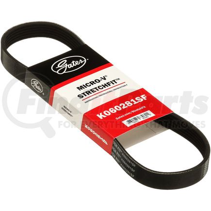 K060281SF by GATES - Stretch Fit Micro-V Serpentine Drive Belt