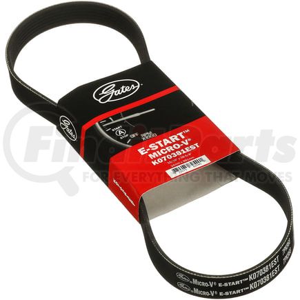 K070381EST by GATES - E-Start Micro-V Serpentine Drive Belt