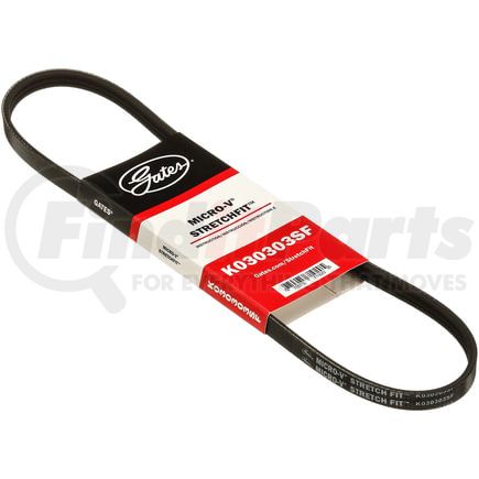 K030303SF by GATES - Serpentine Belt - Stretch Fit Micro-V Serpentine Drive Belt