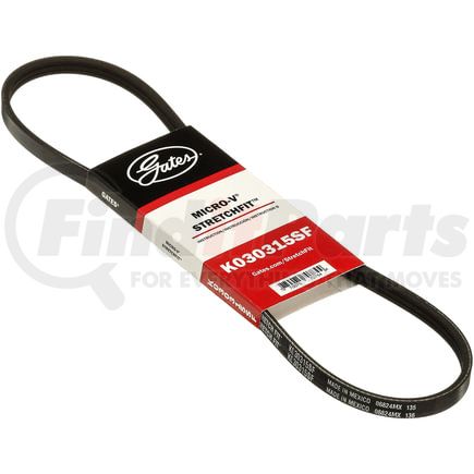 K030315SF by GATES - Serpentine Belt - Stretch Fit Micro-V Serpentine Drive Belt