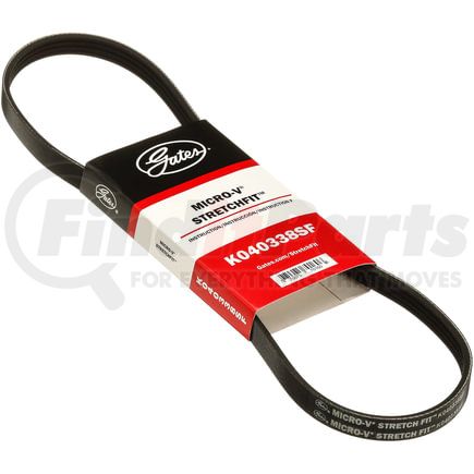 Gates K040338SF Serpentine Belt Serpentine Belt - Stretch Fit Micro-V Serpentine Drive Belt