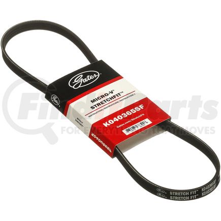 K040365SF by GATES - Serpentine Belt - Stretch Fit Micro-V Serpentine Drive Belt
