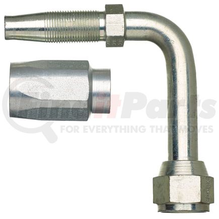Gates G34213-1010 Hydraulic Coupling / Adapter Dual Seat Female JIC 37/SAE 45 Flare Swivel - 90 Bent Tube - Steel