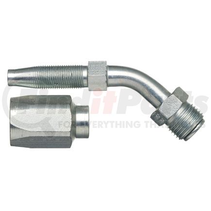Gates G34502-0404 Hydraulic Coupling / Adapter Male SAE 45 Flare Inverted Swivel - 45 Bent Tube - Steel