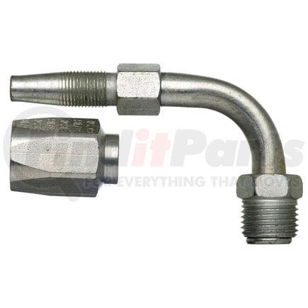 Gates G34504-0404 Hydraulic Coupling / Adapter Male SAE 45 Flare Inverted Swivel - 90 Bent Tube - Steel