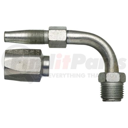Gates G34504-0806 Hydraulic Coupling / Adapter Male SAE 45 Flare Inverted Swivel - 90 Bent Tube - Steel