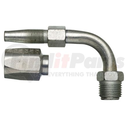 Gates G34504-0808 Hydraulic Coupling / Adapter Male SAE 45 Flare Inverted Swivel - 90 Bent Tube - Steel