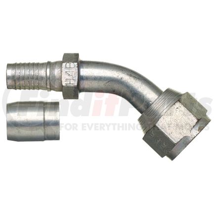 G35211-0404 by GATES - Dual Seat Female JIC 37/SAE 45 Flare Swivel - 45 Bent Tube - Steel (C5E Hose)