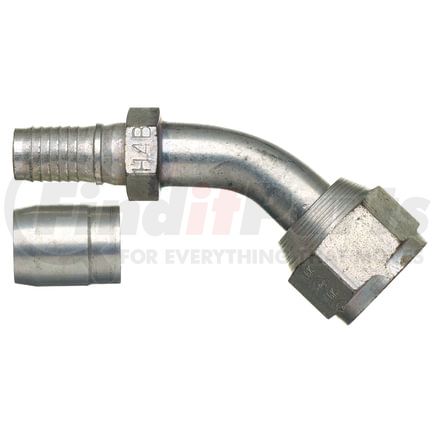 Gates G35211-0808 Hydraulic Coupling / Adapter Dual Seat Female JIC 37/SAE 45 Flare Swivel - 45 Bent Tube - Steel (C5E Hose)