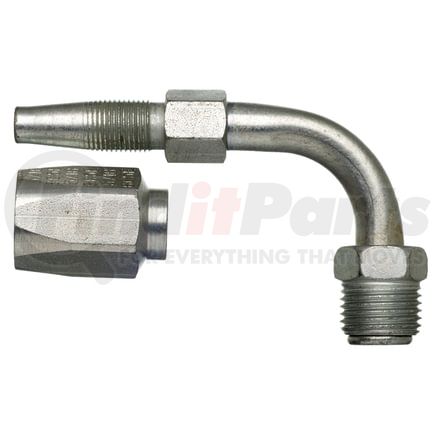 Gates G35504-0404 Hydraulic Coupling / Adapter Male SAE 45 Flare Inverted Swivel - 90 Bent Tube - Steel (C5E Hose)