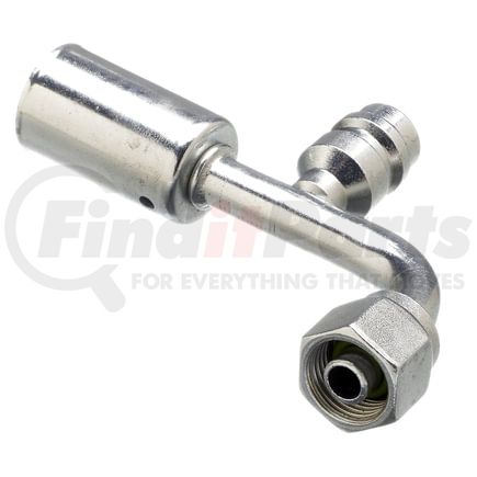 G475890606S by GATES - Female SAE Tube O-Ring Nut Swivel-R134a SvcPort-90 Bent Tube-StlPolarSeal II ACB