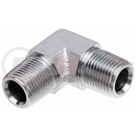 Gates G60115-0604 Hydraulic Coupling / Adapter Male Pipe NPTF to Male Pipe NPTF - 90 (SAE to SAE)
