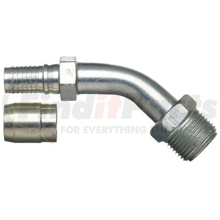 Gates G40502-1010 Hydraulic Coupling / Adapter SAE Male Inverted Swivel - 45 Bent Tube - Steel (C14)