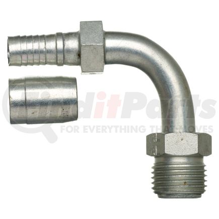 Gates G40504-1010 Hydraulic Coupling / Adapter SAE Male Inverted Swivel - 90 Bent Tube - Steel (C14)