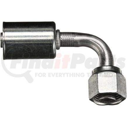Gates G45592-0605 A/C Refrigerant Hose Fitting Female SAE Tube O-Ring Nut Swivel - 90 Bent Tube - Aluminum (PolarSeal ACA)