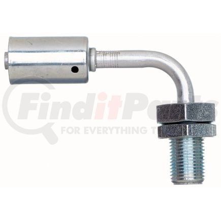 Gates G45602-0808 A/C Refrigerant Hose Fitting Male Inverted O-Ring Bulkhead - 90 Bent Tube - Aluminum (PolarSeal ACA)