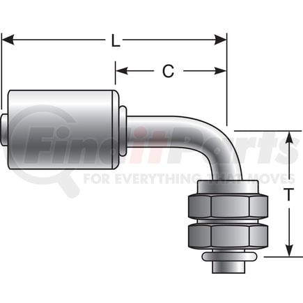 G459580606S by GATES - Compressor Female SAE Tube O-Ring Nut Swivel-90 Bent Tube-Steel (PolarSeal ACA)