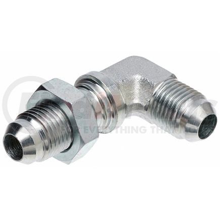 G60447-0404 by GATES - Male JIC 37 Flare to Male JIC 37 Flare Bulkhead - 90 (SAE to SAE)