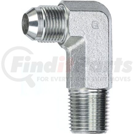 Gates G605000404 Hydraulic Coupling / Adapter Male JIC 37 Flare to Male Pipe NPTF - 90 - Long (SAE to SAE)