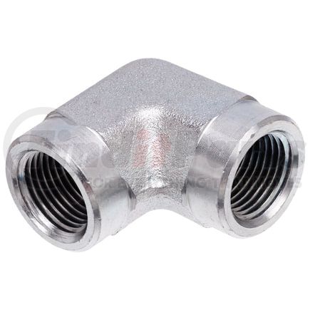 Gates G60156-0404 Hydraulic Coupling / Adapter Female Pipe NPTF to Female Pipe NPTF - 90 (SAE to SAE)