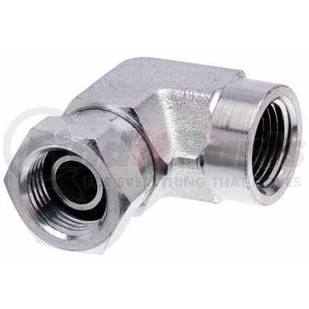 Gates G60164-0402 Hydraulic Coupling / Adapter Female Pipe NPTF to Female Pipe Swivel NPSM - 90 (SAE to SAE)