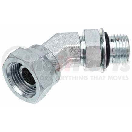 Gates G60287-2020 Hydraulic Coupling / Adapter Male O-Ring Boss to Female Pipe Swivel NPSM - 45 (SAE to SAE)