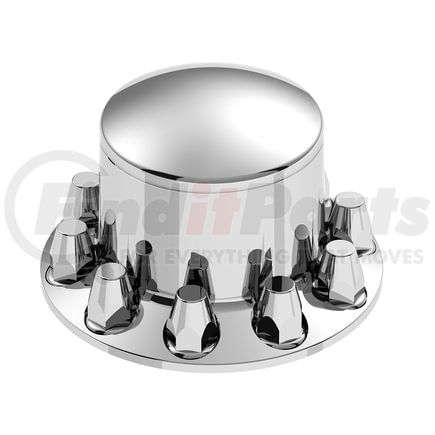 10316 by UNITED PACIFIC - Axle Hub Cover - Rear, Chrome, ABS Plastic, Dome, 10 Lug Nuts, with 33mm Nut Size