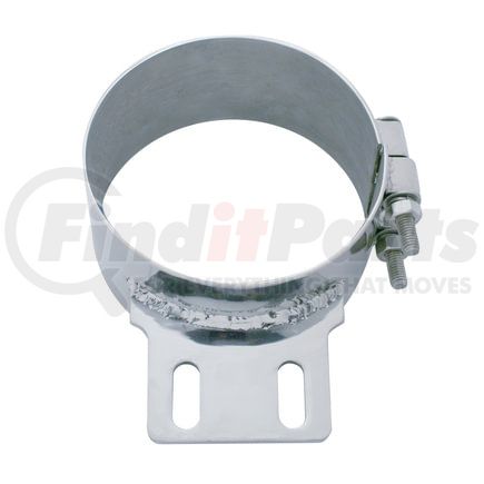 10320 by UNITED PACIFIC - Exhaust Clamp - 6", Stainless, Butt Joint, Straight Bracket