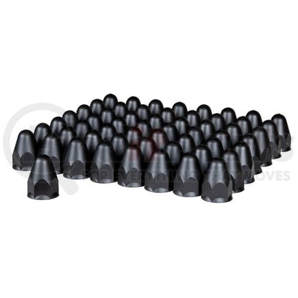 10361CB by UNITED PACIFIC - Wheel Lug Nut Cover - 60 Piece, 1-1/2" x 2-3/4", Matte Black, Plastic Bullet, Push-On