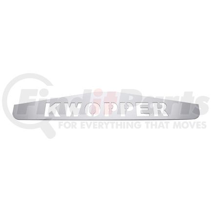 10435 by UNITED PACIFIC - Mud Flap Hanger - Mud Flap Plate, Bottom, 4" x 24", Chrome, Kwopper, Welded Stud