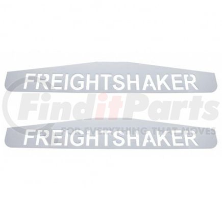 10436P by UNITED PACIFIC - Mud Flap Hanger - Card of 2, Mud Flap Plate, Bottom, 4" x 24", Chrome, Freightshaker, Welded Stud