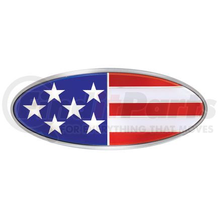 10945 by UNITED PACIFIC - Emblem - Chrome, Oval, USA Flag