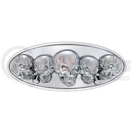 10963 by UNITED PACIFIC - Emblem - Chrome, Oval, 3D Skull