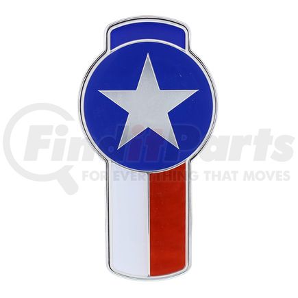 10965 by UNITED PACIFIC - Emblem - Chrome Die Cast Texas Flag, for Kenworth T680 & T880