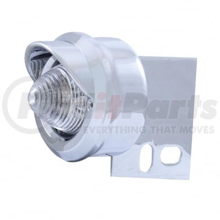 10987 by UNITED PACIFIC - Mud Flap Hanger End Light - 9 LED, Beehive, with Visor, Red LED/Clear Lens