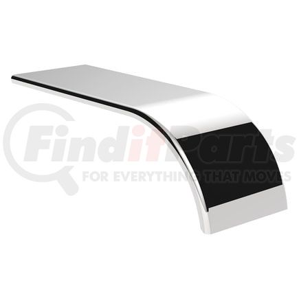 11031 by UNITED PACIFIC - 80" 430 Stainless Steel SS Series Roll Formed Edge Smooth Half Fender, Pair, 16 GA