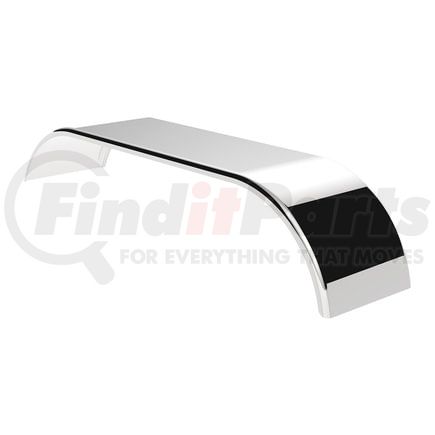 11034 by UNITED PACIFIC - 120" 430 Stainless Steel SS Series Roll Formed Edge Smooth Full Fender, Pair, 54" Spread