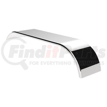 11035 by UNITED PACIFIC - 120" 430 Stainless Steel SS Series Roll Formed Edge Smooth Full Fender, Pair, 60" Spread