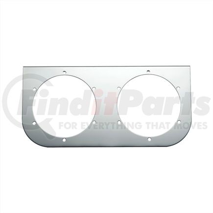 20425 by UNITED PACIFIC - Marker Light Mounting Bracket - Stainless, with Two 4" Light Cut-Outs