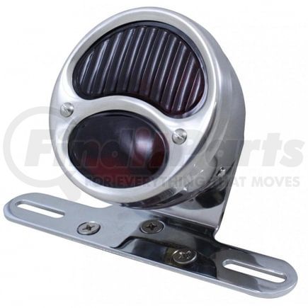 20605 by UNITED PACIFIC - Tail Light - Stainless Steel, Chrome, 1928 "DUO Lamp", Red Lens, with Polished Housing