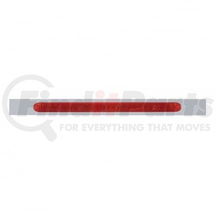20866 by UNITED PACIFIC - Mud Flap Hanger - Mud Flap Plate, Top, Chrome, with 23 LED 17" Reflector Light Bar, Red LED/Red Lens