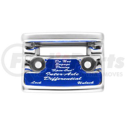 21010 by UNITED PACIFIC - Dash Switch Cover - Switch Guard, "Axle Differential", Blue Sticker