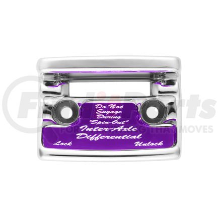 21013 by UNITED PACIFIC - Dash Switch Cover - Switch Guard, "Axle Differential", Purple Sticker