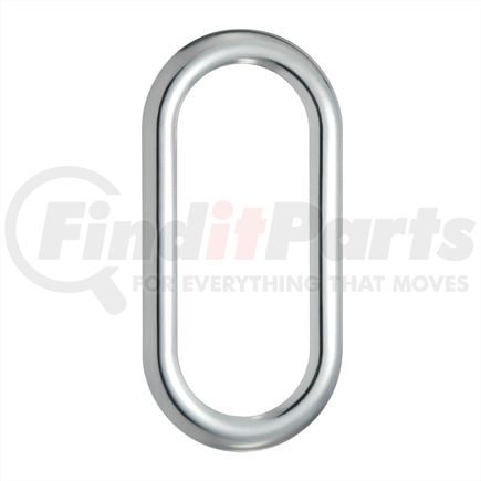 21718 by UNITED PACIFIC - Window Trim - Oval, with Sealant Adhesive, Stainless Steel, for Peterbilt