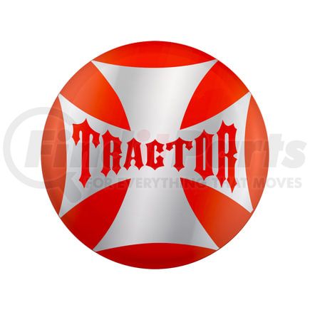 23222-2O by UNITED PACIFIC - Air Brake Valve Control Knob - Cadmium Orange, "Tractor" Maltese Cross Sticker